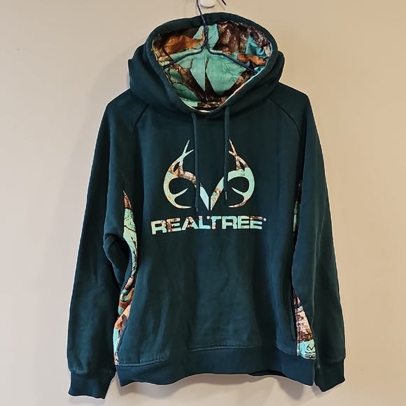 Realtree Tops - Realtree MediumTeal and Camo Logo Pullover Hoodie
